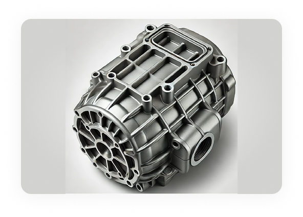 Casting parts of an electric motor and gearbox